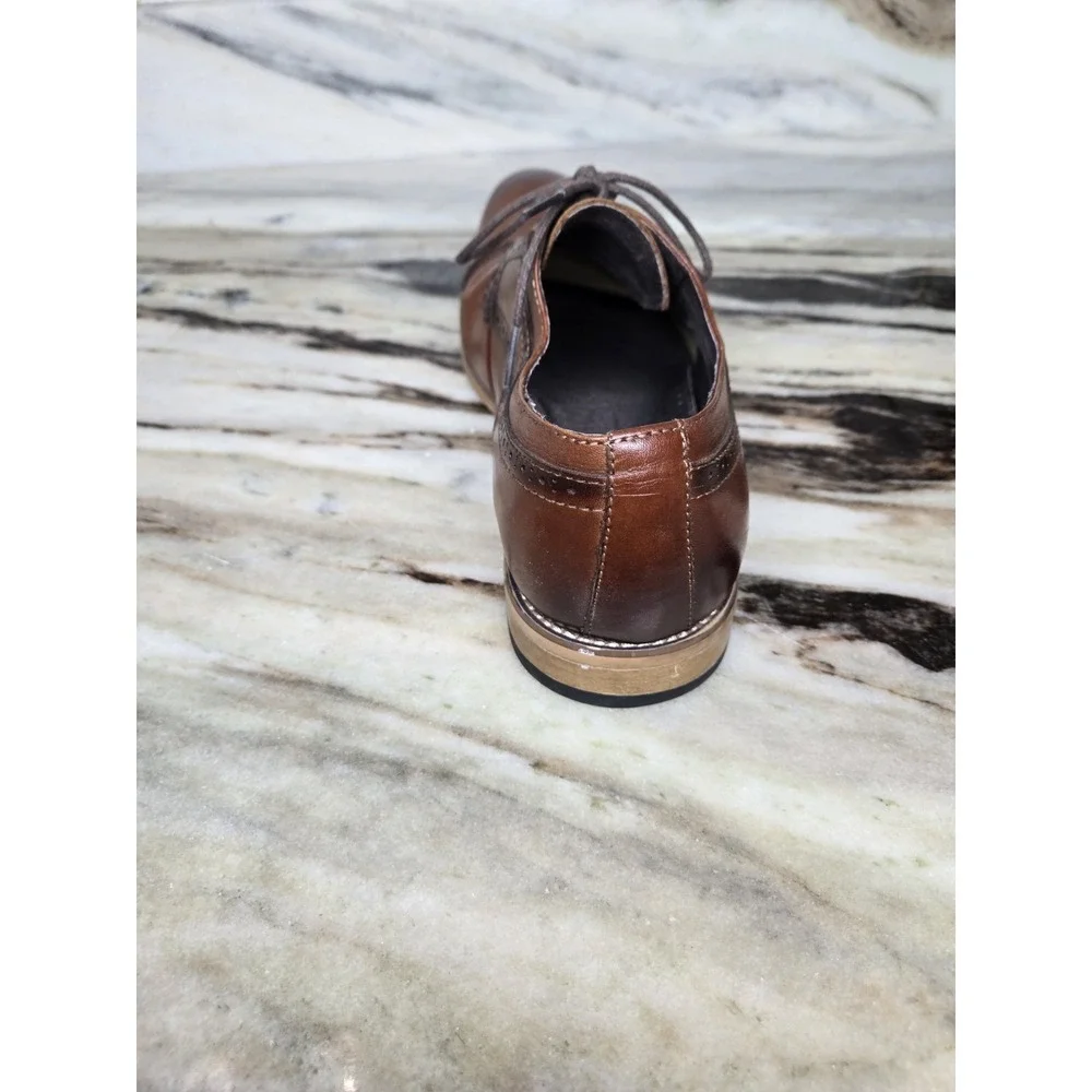 Stacy Adams‎ Dickinson Cap Toe Oxford Brown Leather Dress Shoes Men's 10M
